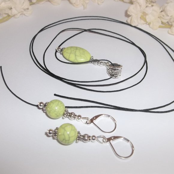 Jewelry Set Matching Earrings Necklace Beaded Handmade Accessory Gift Girl 6207 - Picture 4 of 9